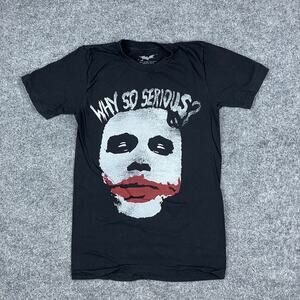 Dark Knight Joker T-Shirt Mens Size S Black Why So Serious Graphic Movie Tee
